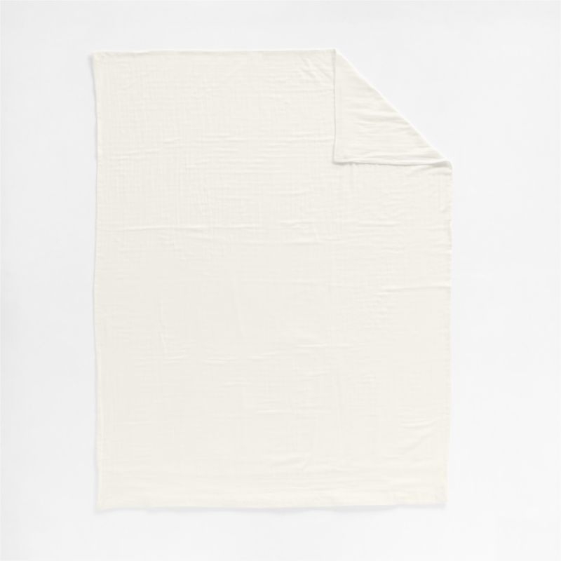 Supersoft Gauze Organic Cotton Pampas Ivory Twin XL Duvet Cover - Image 1