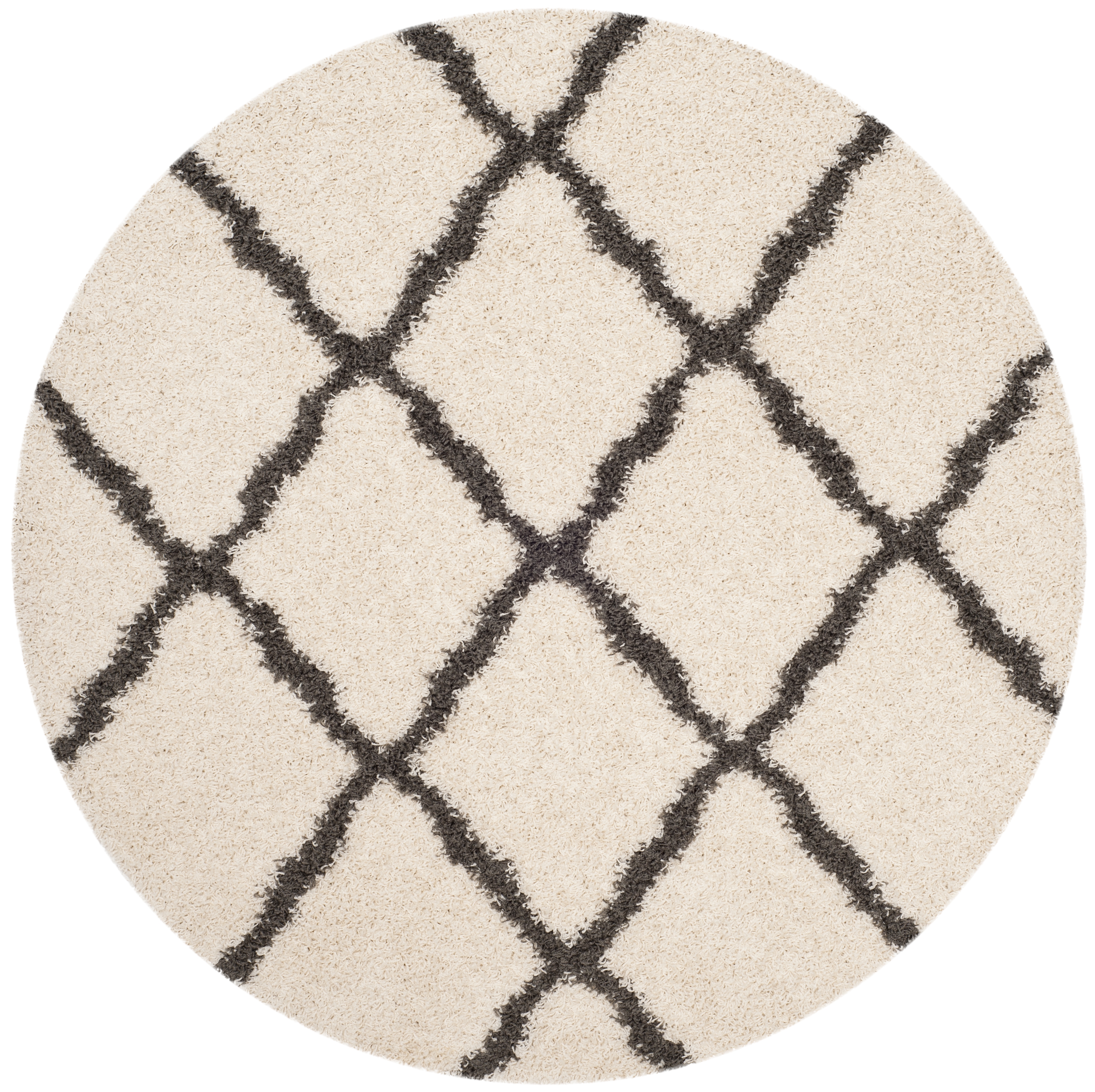 Arlo Home Woven Area Rug, SGDS257H, Ivory/Dark Grey,  6' X 6' Round - Image 0