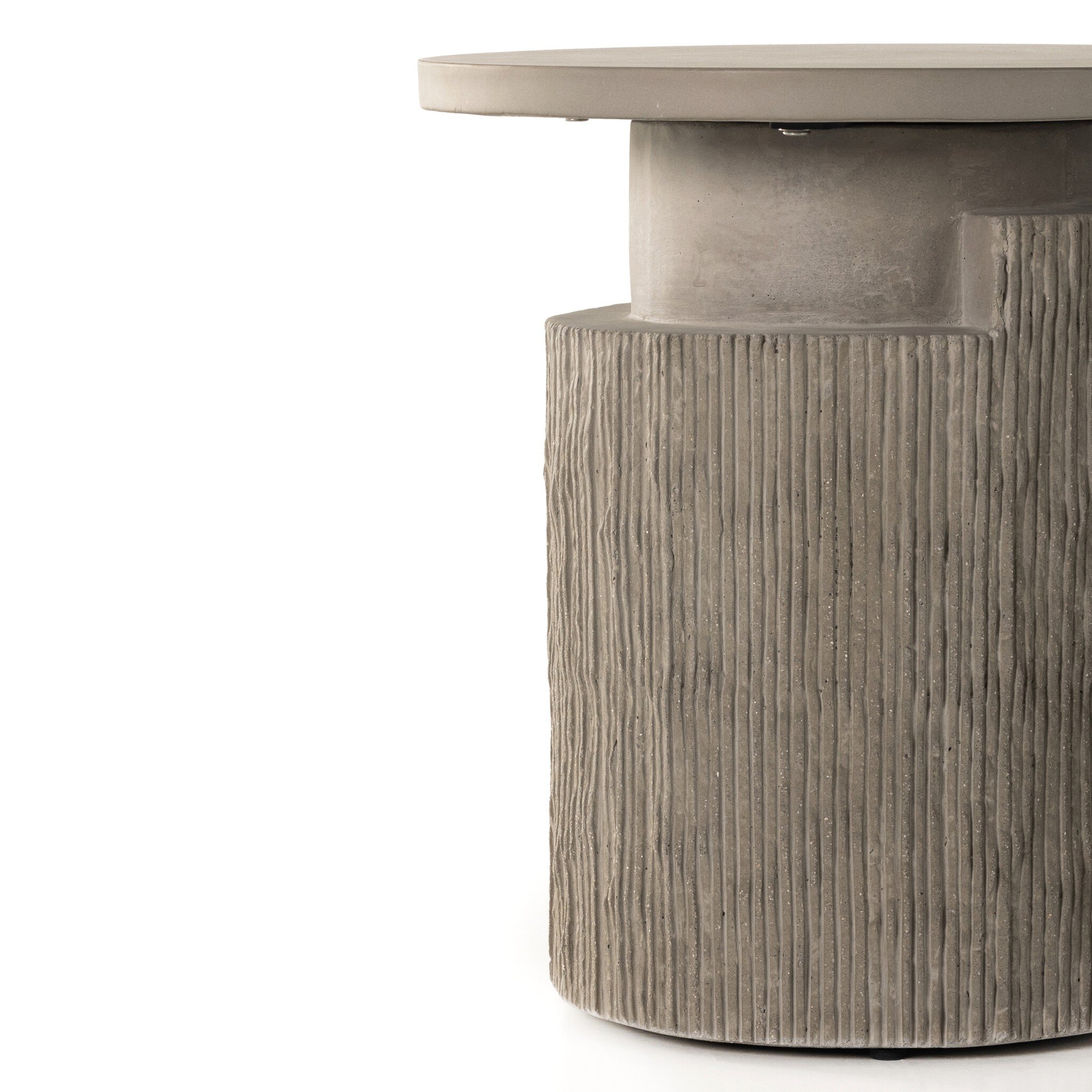 Huron Outdoor End Table - Flint Concrete - Image 12