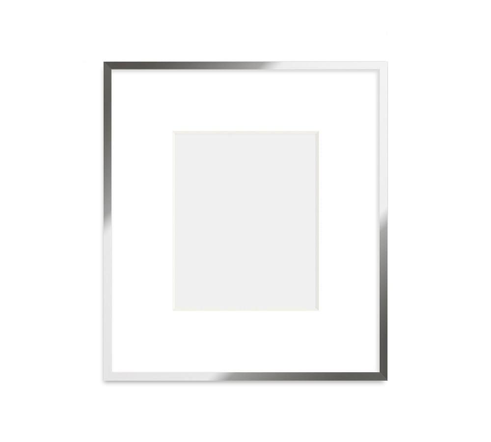 Metal Gallery Frame, 4" Mat, 8x10 - Bright Silver - Image 0