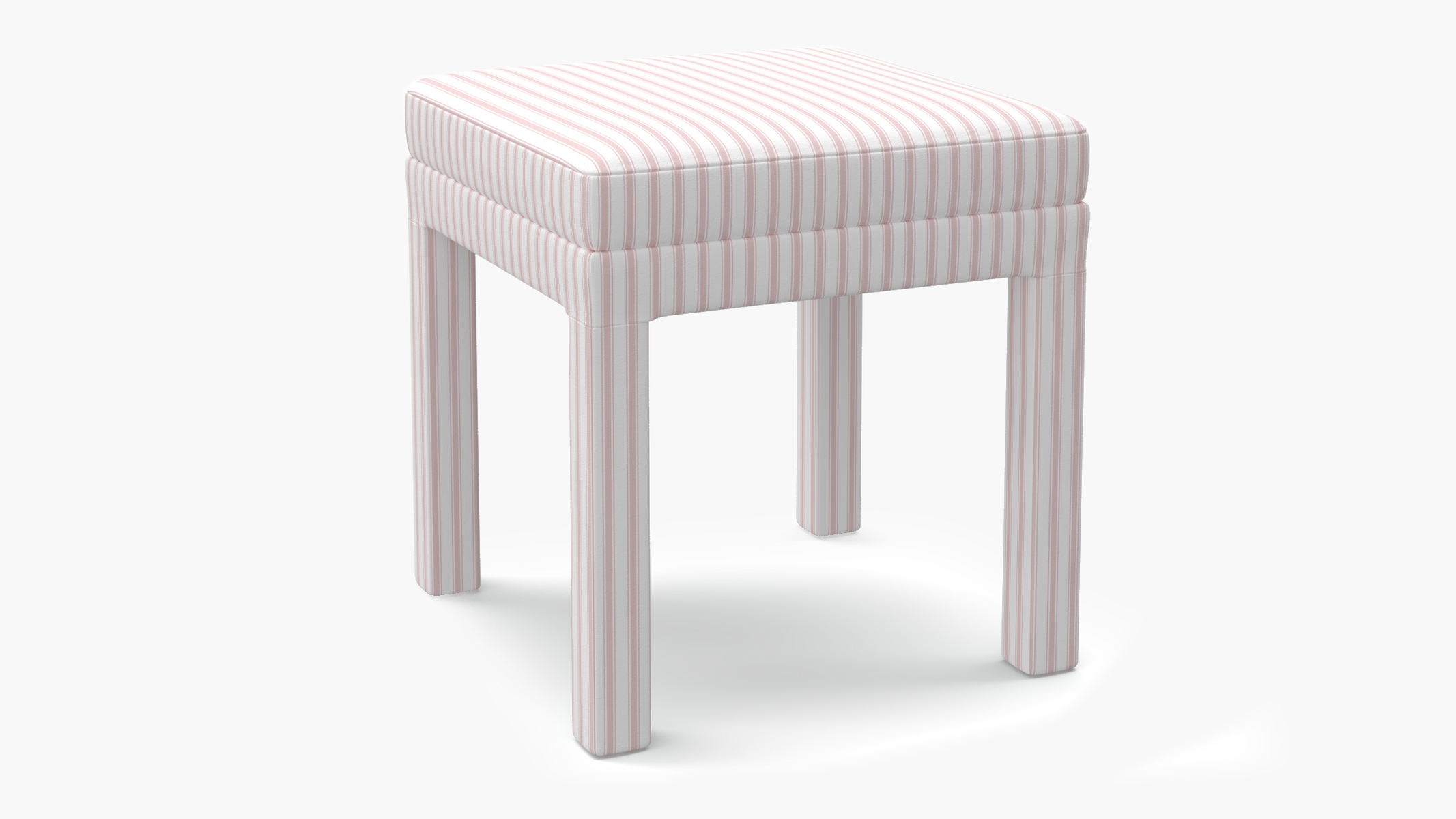 Parsons Ottoman, Pink Classic Ticking Stripe - Image 1