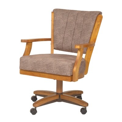 Full Back Caster Dining Chair Brown - Image 0