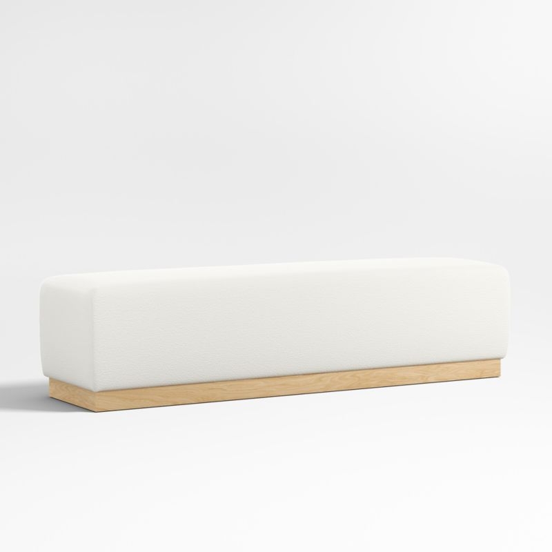 Gather 70" Ivory Upholstered Bench - Image 1