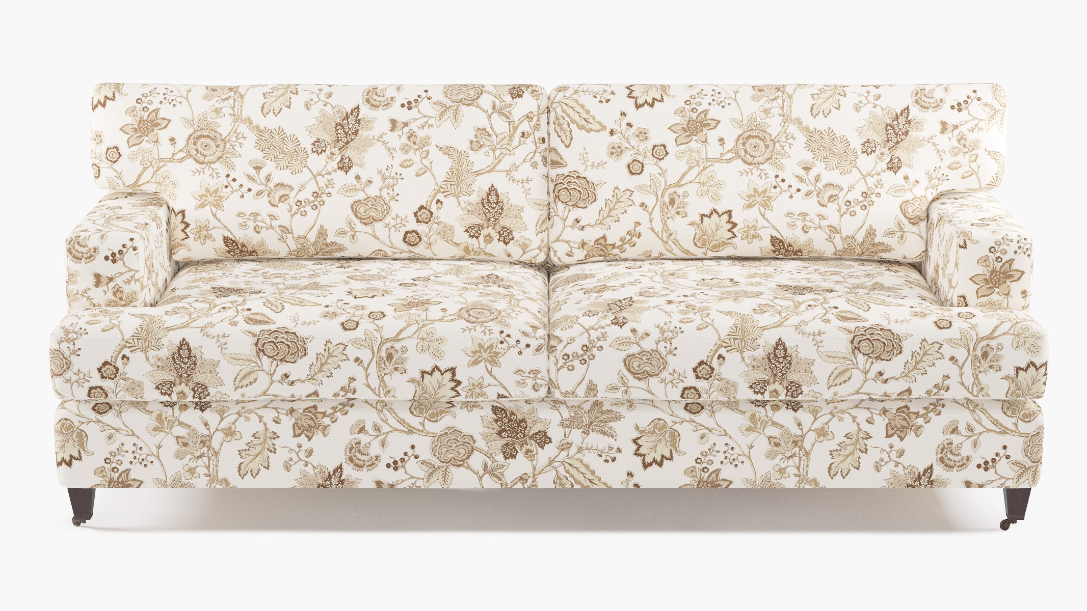 Classic Sofa, Tawny La Vendee, Espresso with Antique Brass Caster - Image 0