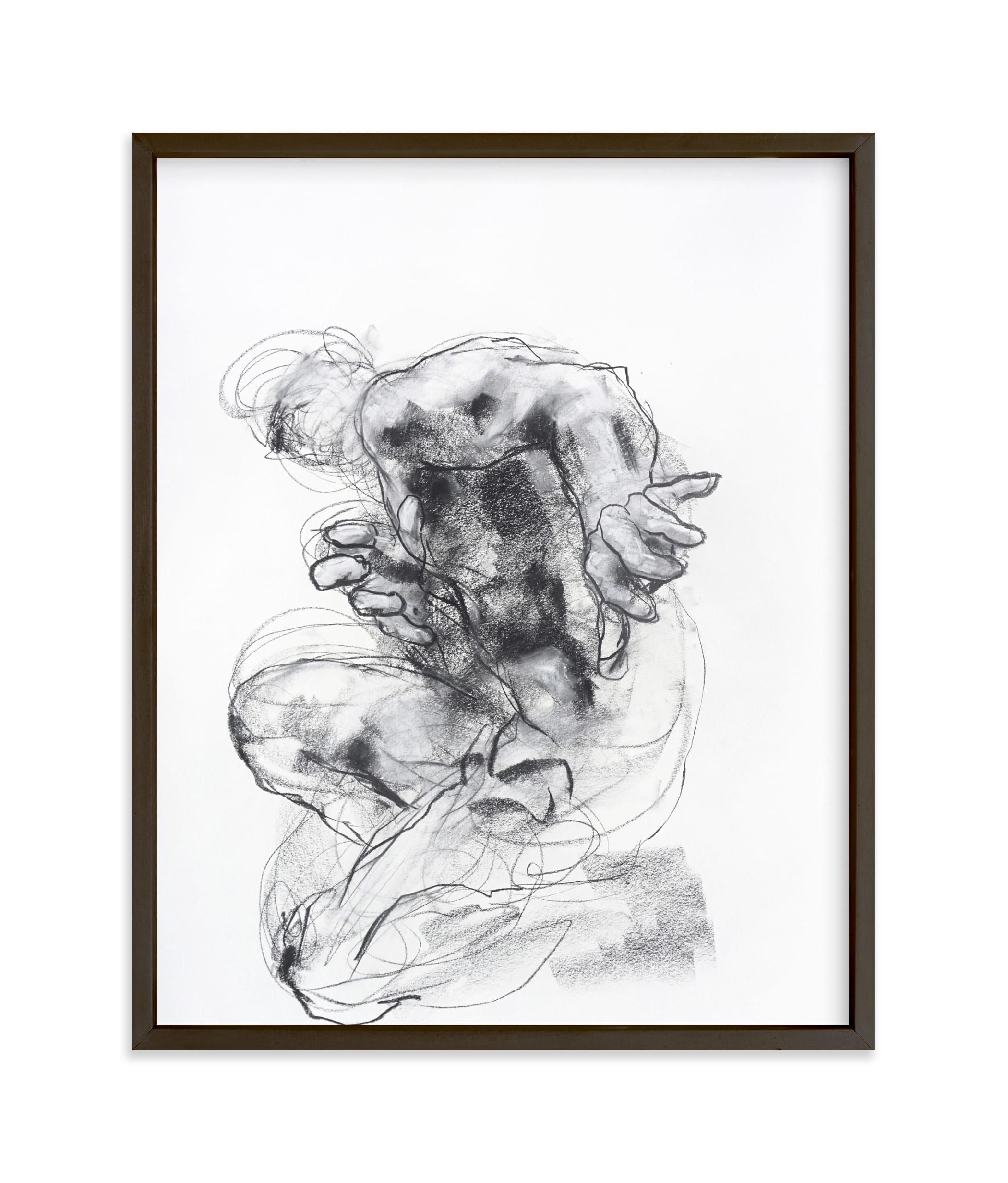 Drawing 538 - Crouching Figure Art Print - Image 0