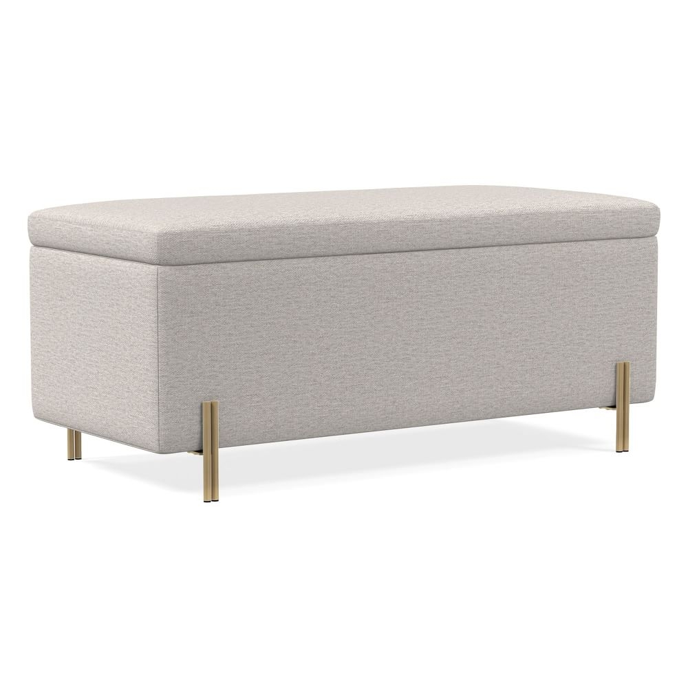 Mod Storage Ottoman Entry, Poly, Twill, Sand, Charcoal - Image 0