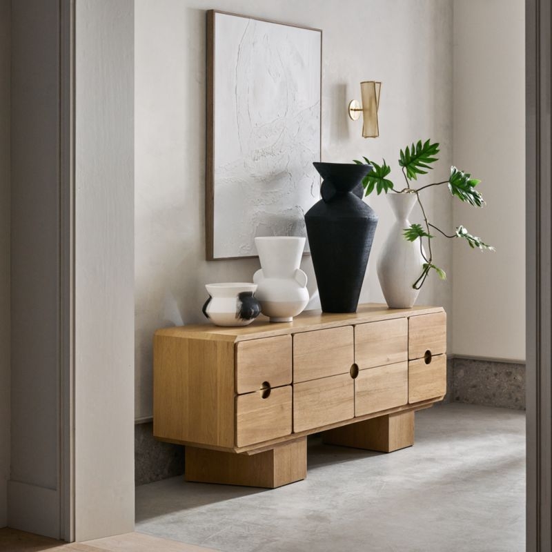 Bishop 72" Natural Oak Wood Credenza - Image 3