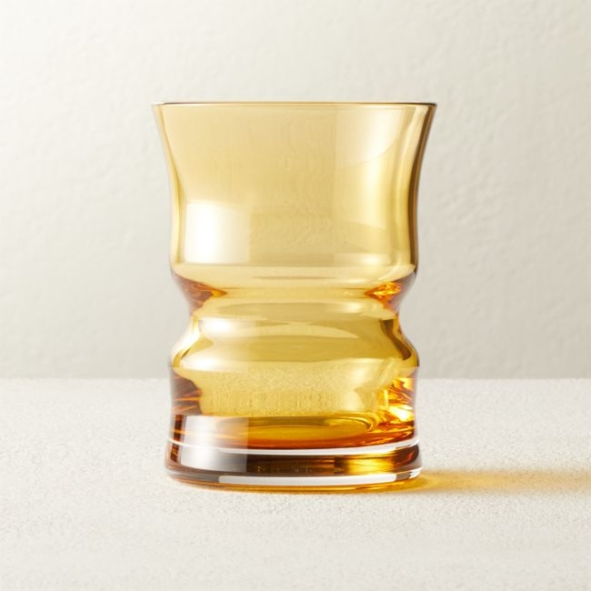 Antoinette Vintage Amber Double Old-Fashioned Glass - Image 0