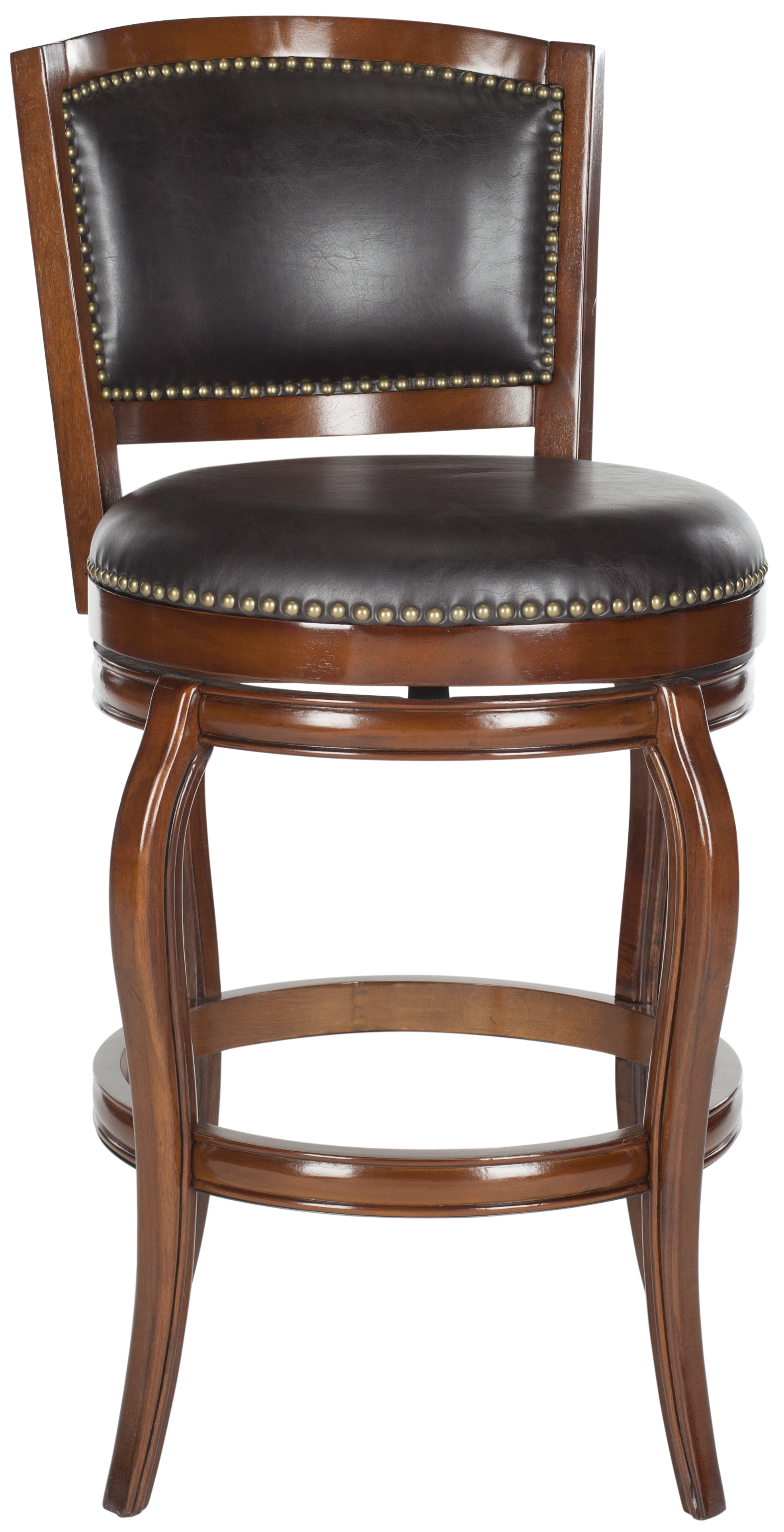 Pasquale Swivel Bar Stool - Walnut/Brown - Safavieh - Image 1
