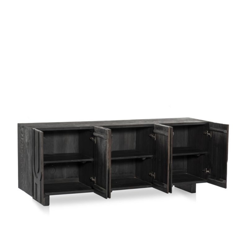 Camila 72" Aged Black Wood Storage Media Console - Image 2