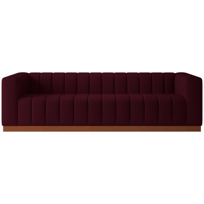 Forte 101" Luca Oxblood Sofa with Walnut Base - Image 0
