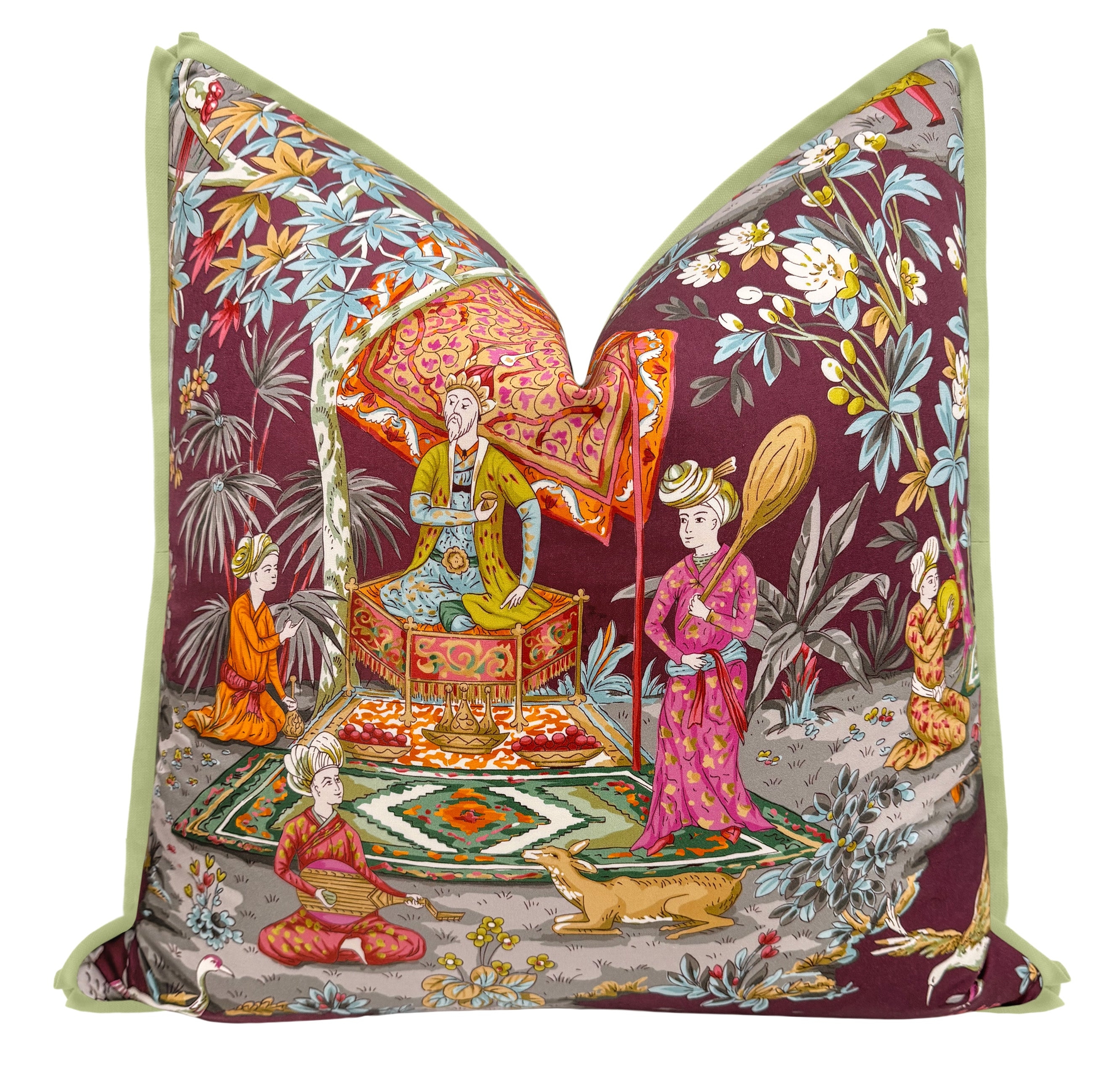 LODI GARDEN PRINT // PLUM | BRUNSCHWIG & FILS - 20" X 20" / BUTTERFLY FLANGE / Celadon - Image 0