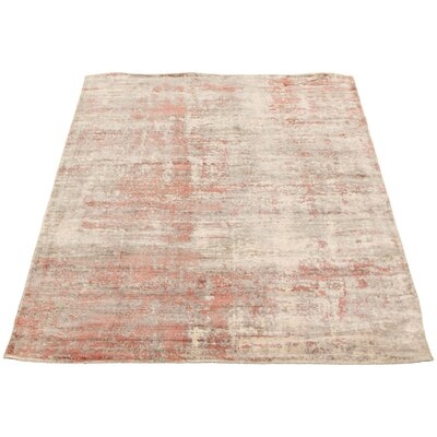 One-of-a-Kind Hand-Knotted New Age 5'1" x 7'5" Viscose Area Rug in Pink - Image 0