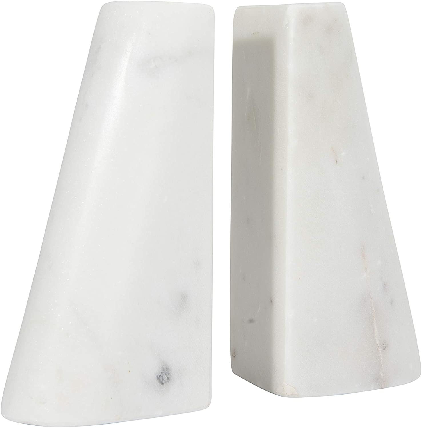 White Marble Bookends, Set of 2 - Image 1