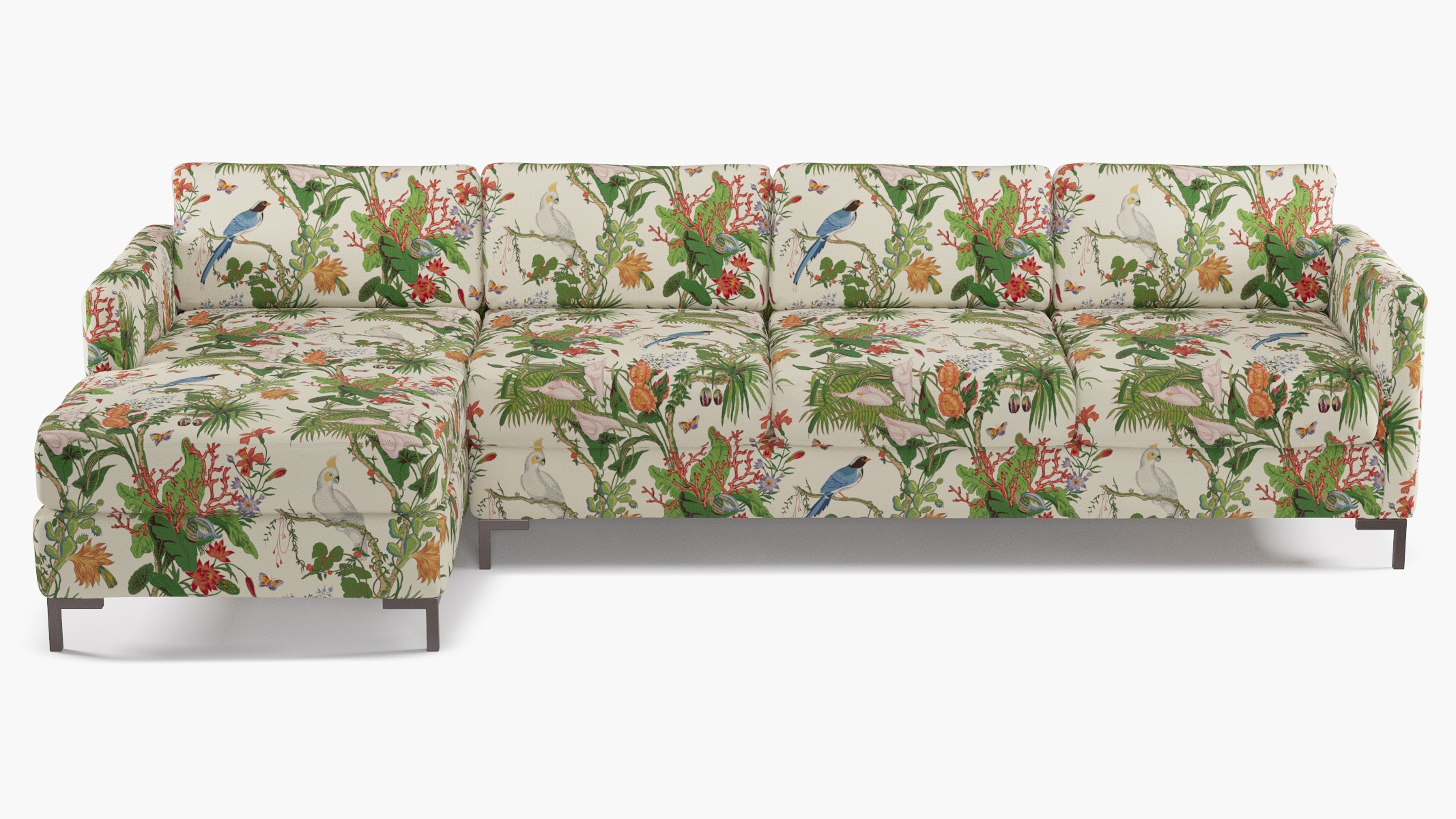 Modern Sectional, Left Facing, White Cinque Terra, Bronze L Leg - Image 0