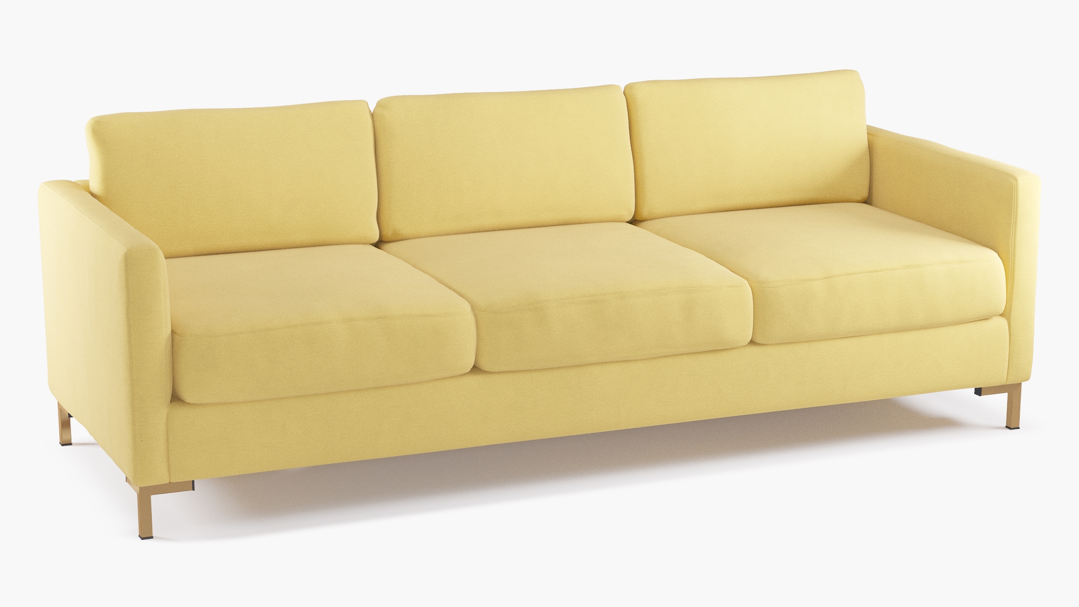 Modern Sofa, Canary Classic Velvet, Brass - Image 1