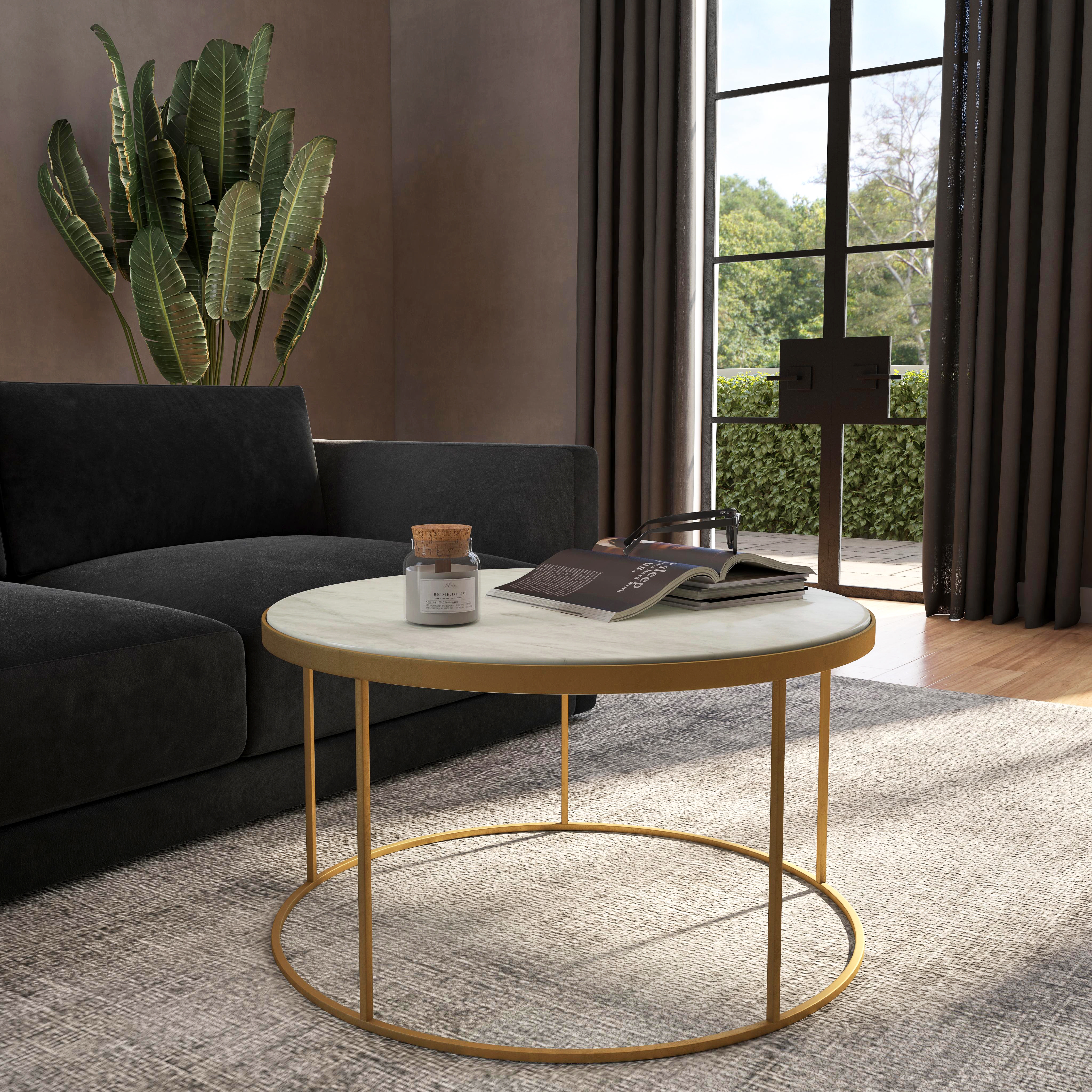 Triton Marble & Metal Coffee Table - Image 1