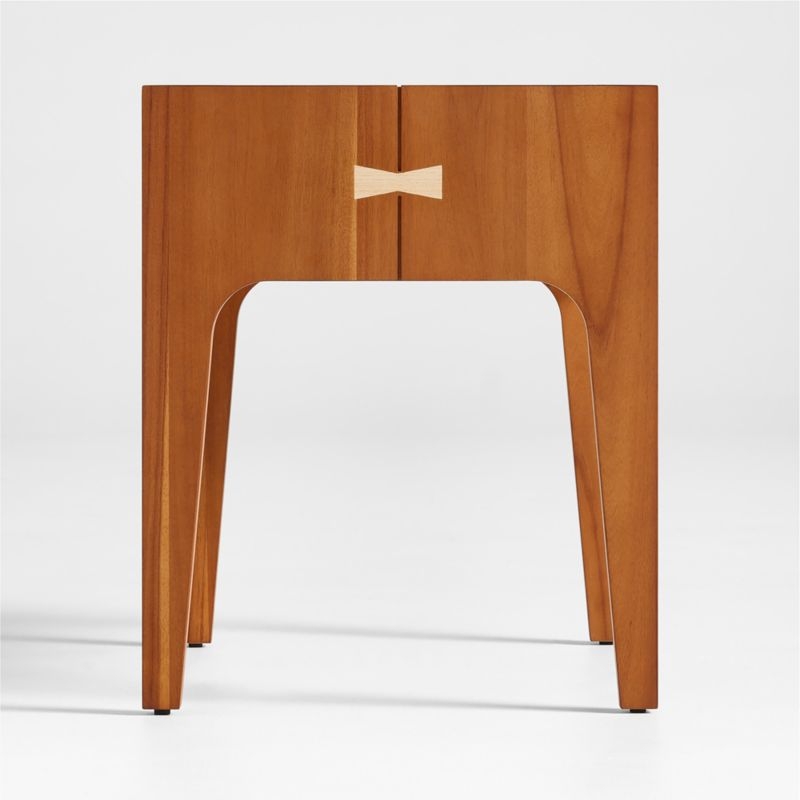 Set of 2 Nova Natural Acacia Wood Kids Nightstand with Drawer - Image 3