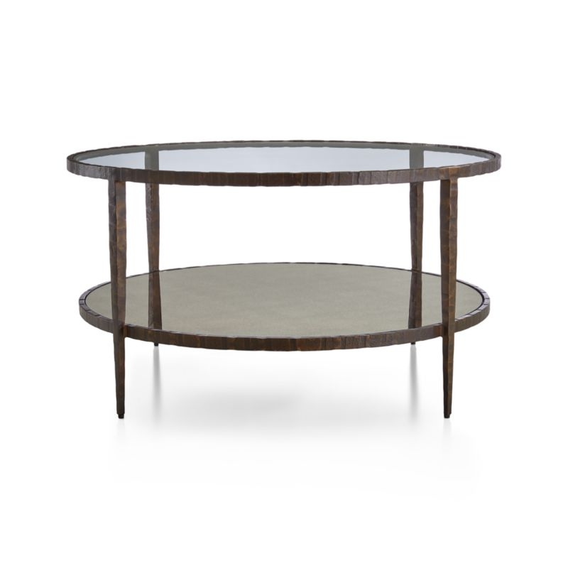 Clairemont Round Art Deco Coffee Table with Shelf - Image 1