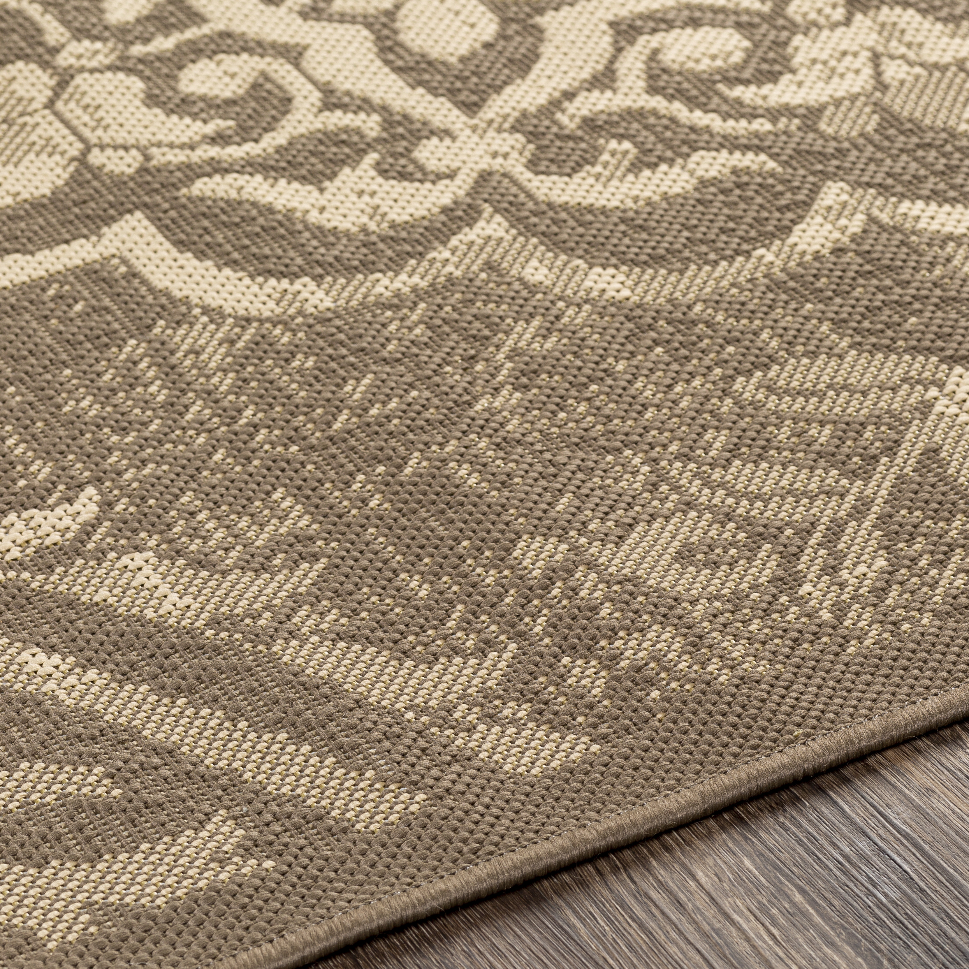 Eagean Brown Outdoor 6'7" x 6'7" Machine Woven Rug - Image 2