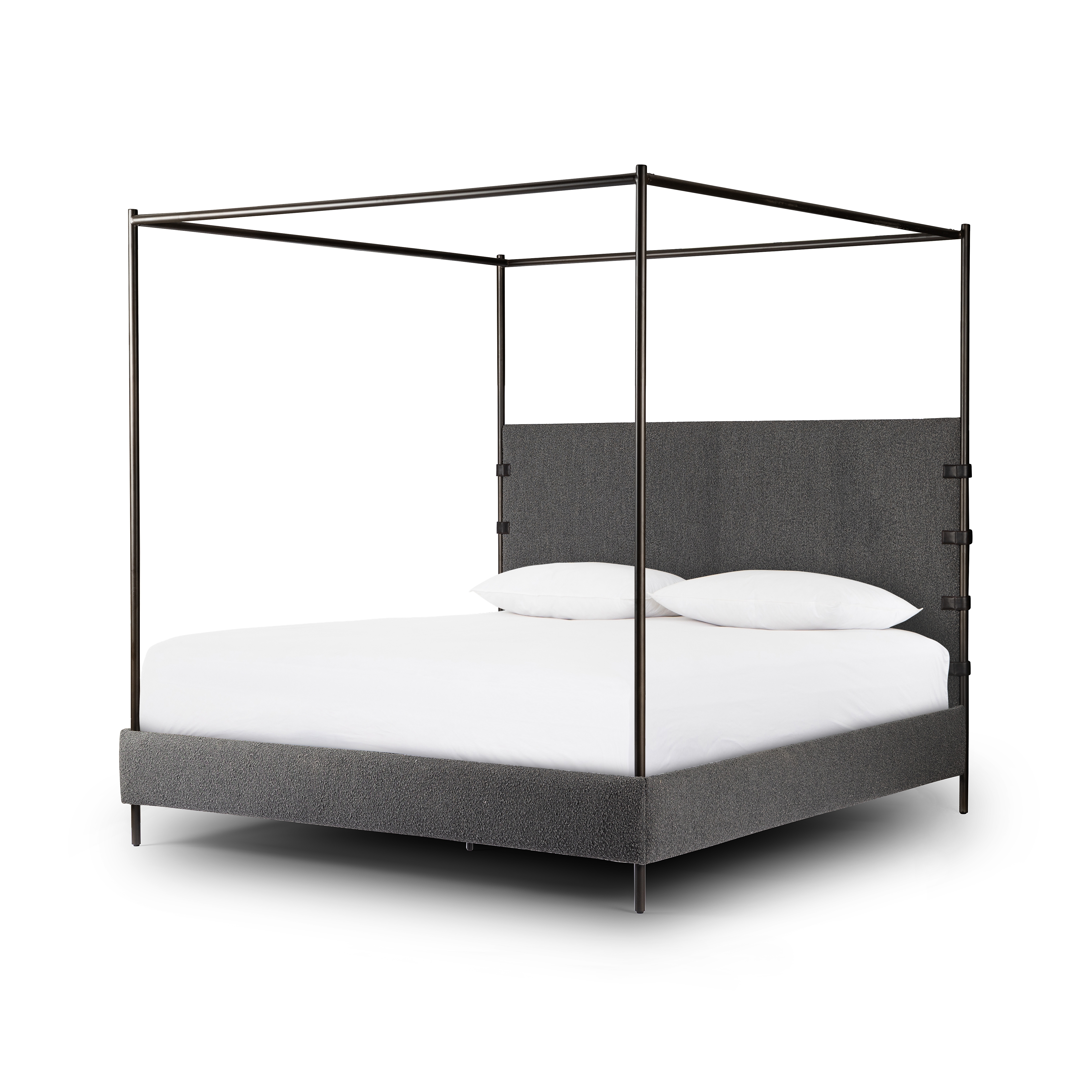 Anderson Canopy Bed-Knoll Charcoal-King - Image 0