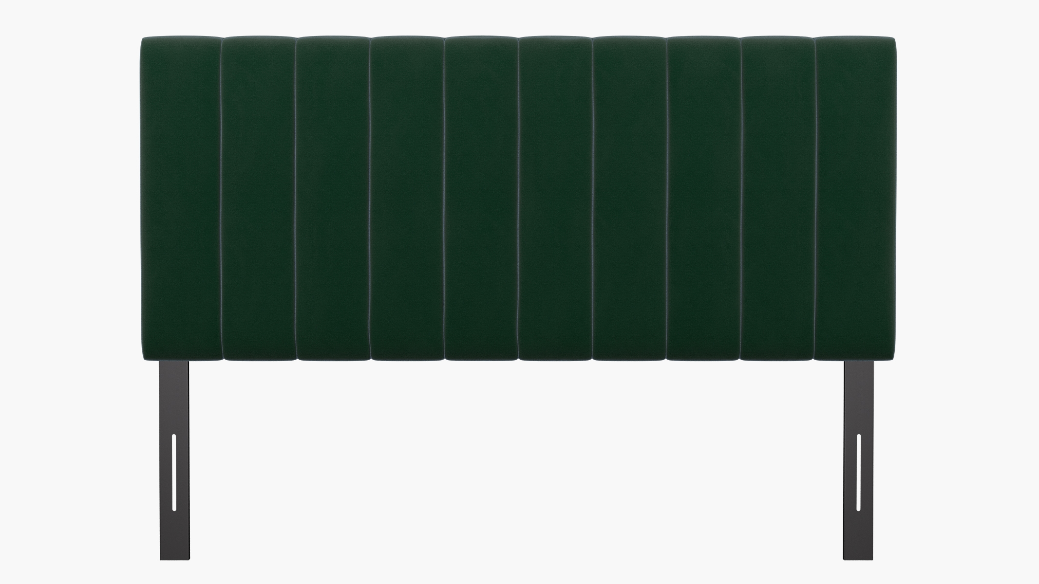 Channel Tufted Headboard, Emerald Classic Velvet, Queen - Image 1