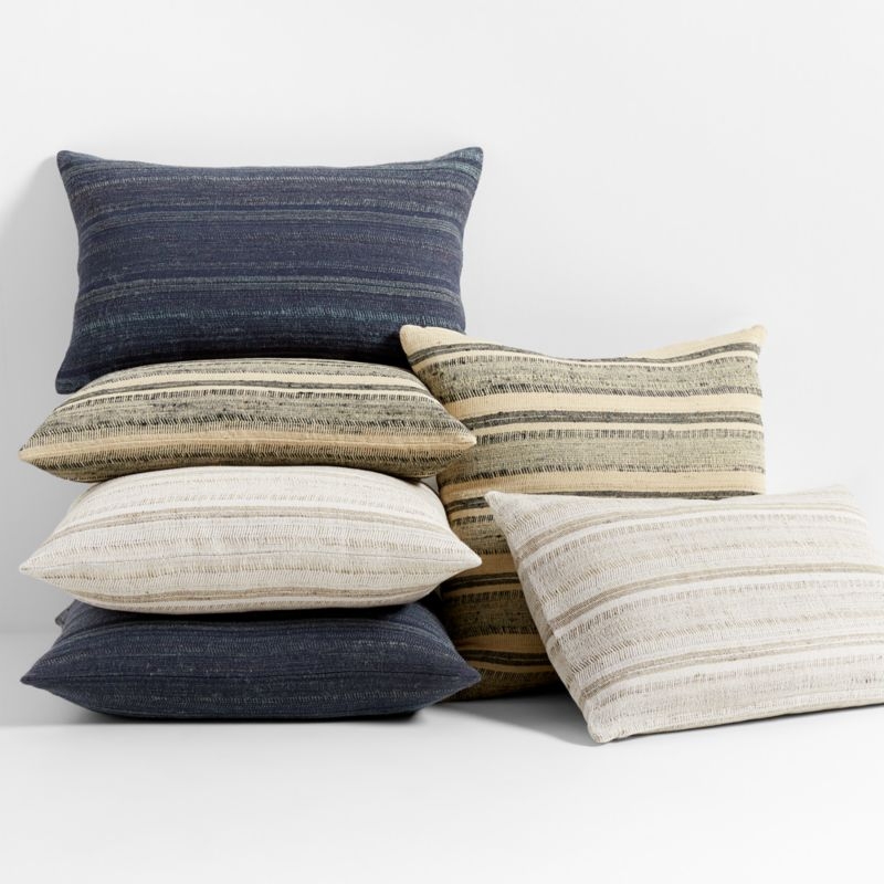 Vittoria Silk Blend Textured 23x23 Calm Beige Throw Pillow Cover - Image 2