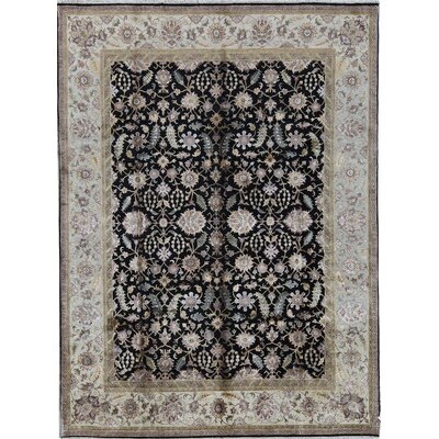 One-of-a-Kind Hand-Knotted Black/Beige 9' x 12'2" Area Rug - Image 0