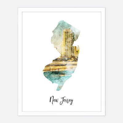 Vertical_New Jersey-2 - Unframed Watercolor Map Print - Image 0