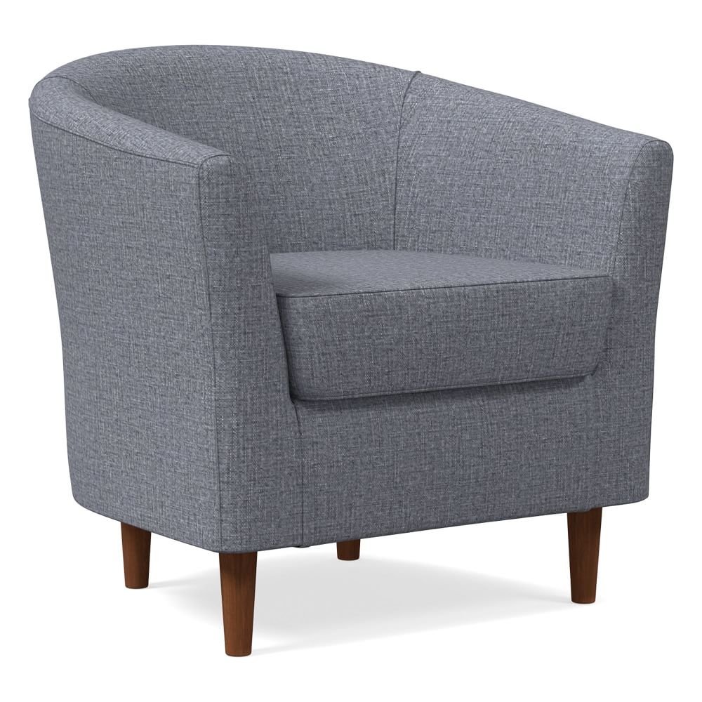 Mila Chair, Poly, Yarn Dyed Linen Weave, Graphite, Auburn - Image 0