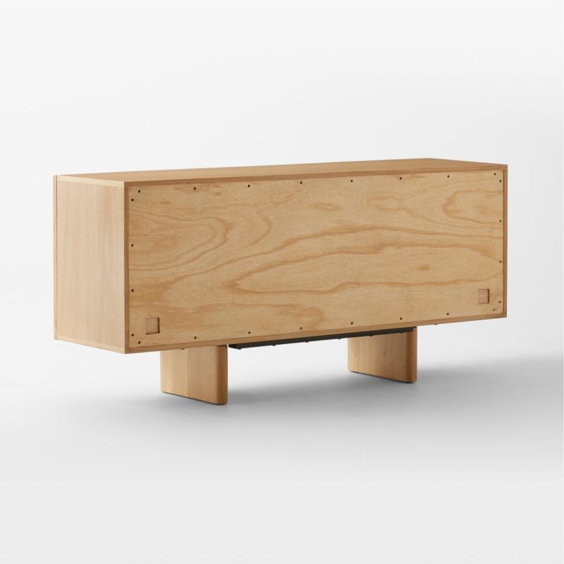 Lina 64" Stone and White Oak Wood Credenza - Image 5