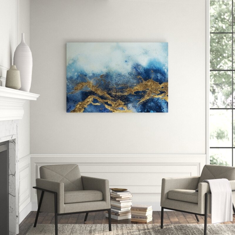 Chelsea Art Studio 'Seascape with Gold IV' by DAWN SWEITZER - Graphic Art Print Format: Outdoor, Size: 40" H x 58" W x 2" D - Image 0