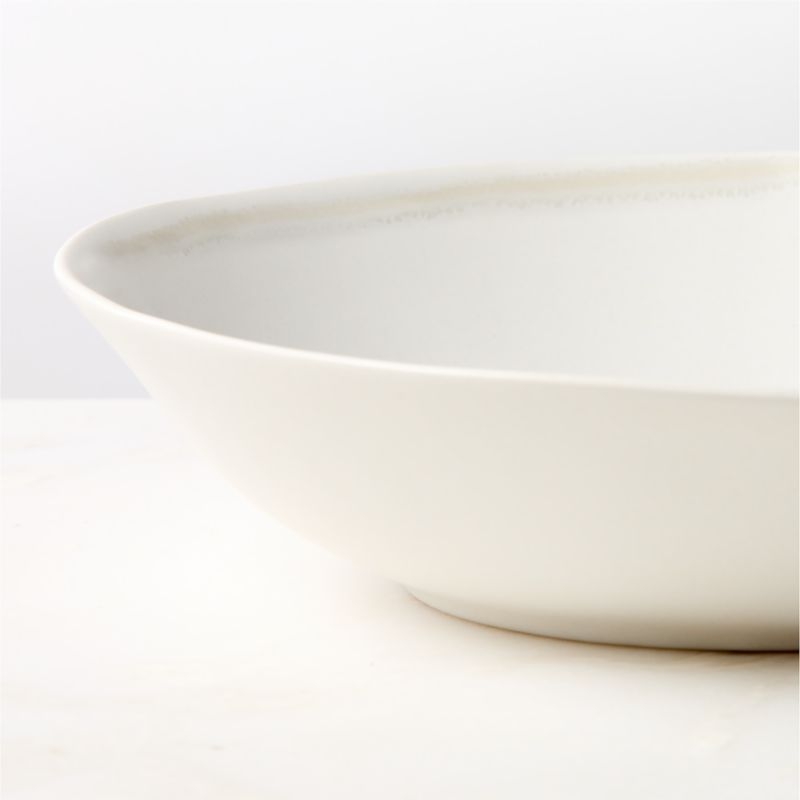 Hyacinth White Pasta Bowls with Reactive Glaze Set of 6 - Image 5