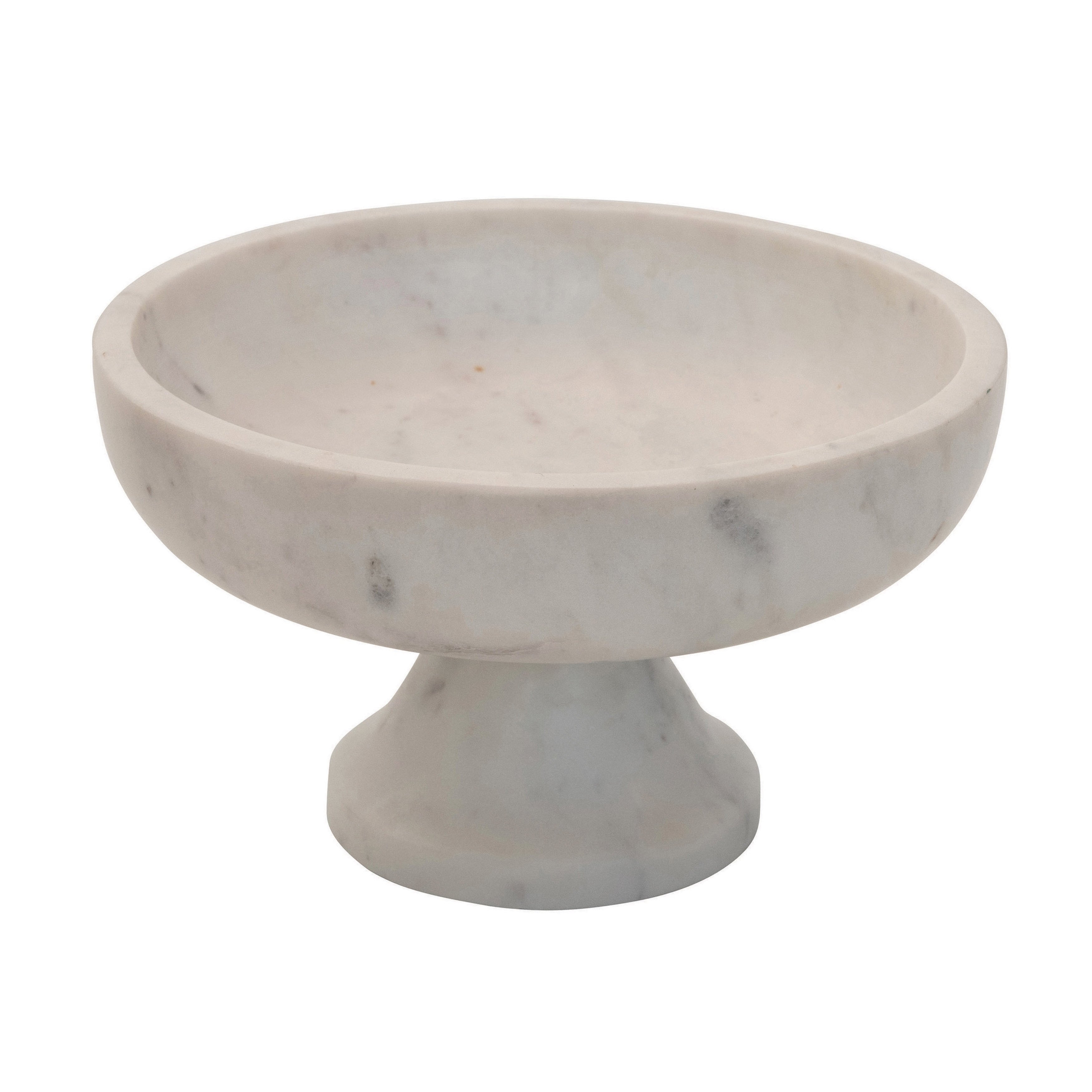 Marble Footed Bowl, White - Image 0