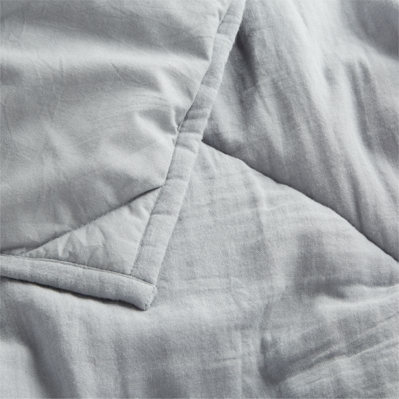 Supersoft Mist Blue Organic Cotton Gauze Baby Crib Quilt - Image 1