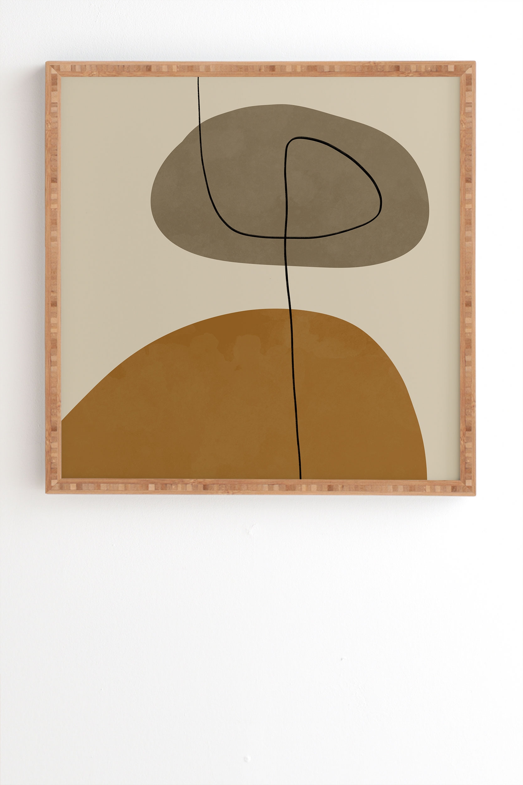 Organic Abstract Shapesii by Alisa Galitsyna - Framed Wall Art Bamboo 30" x 30" - Image 1
