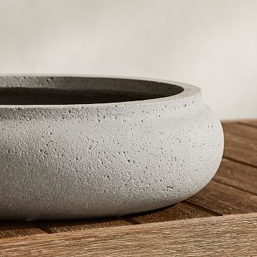 Ronan Ficonstone Indoor/Outdoor Bowl Planter, 16.5"W x 13"D x 4.5"H, Frost Gray - Image 1