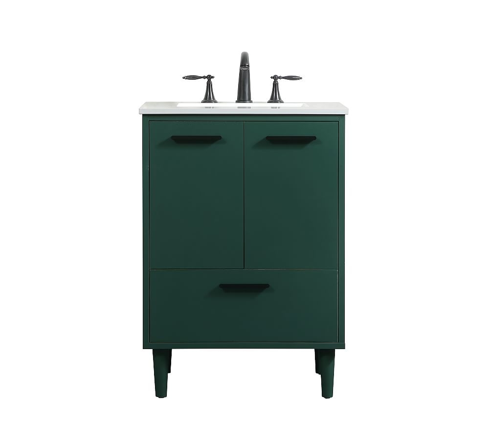 Green Kuno Single Sink Vanity, 24" - Image 0