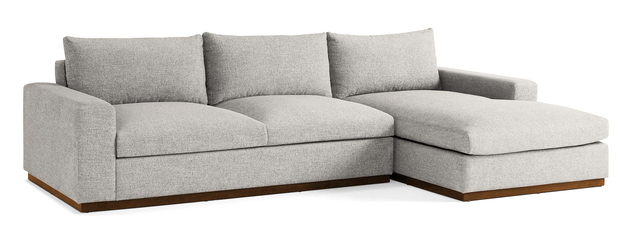 Beige/White Holt Mid Century Modern Sectional with Storage - Merit Dove - Mocha - Right - Image 1