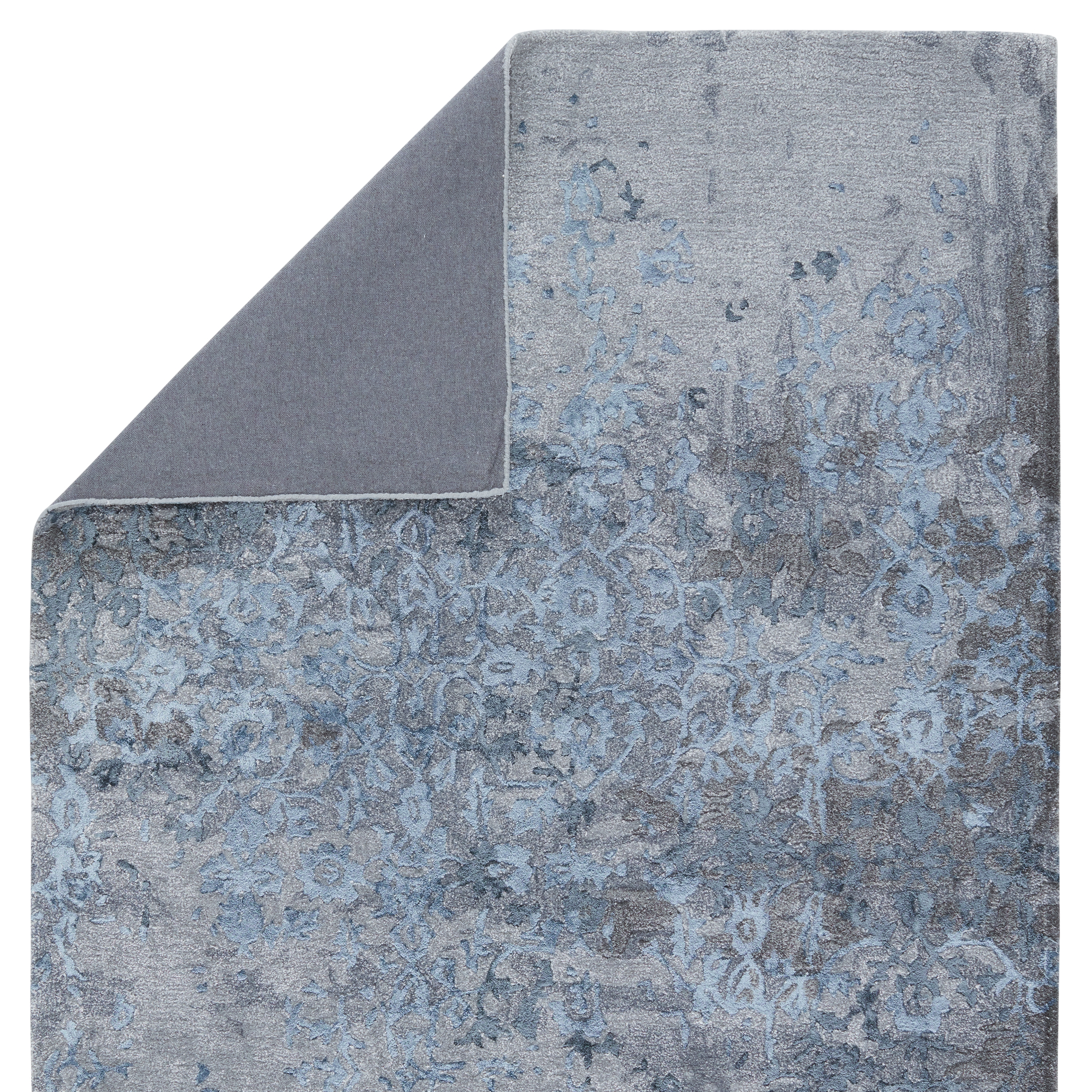 Ballare Handmade Abstract Blue/ Gray Area Rug (9'X12') - Image 2