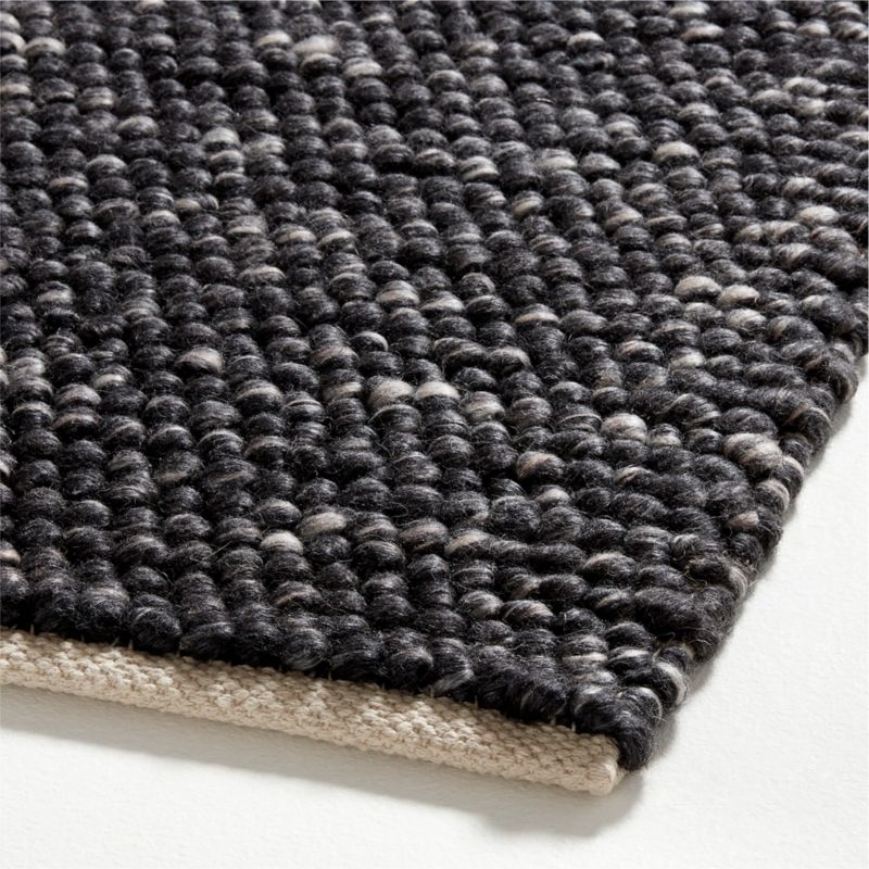 Orly Wool Blend Handwoven Black Area Rug 9'x12' - Image 1