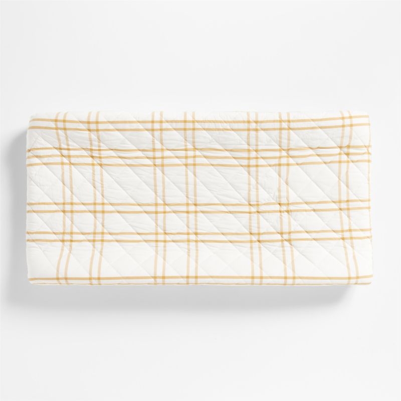 Stax Savannah Yellow Organic Cotton Baby Changing Pad Cover - Image 1