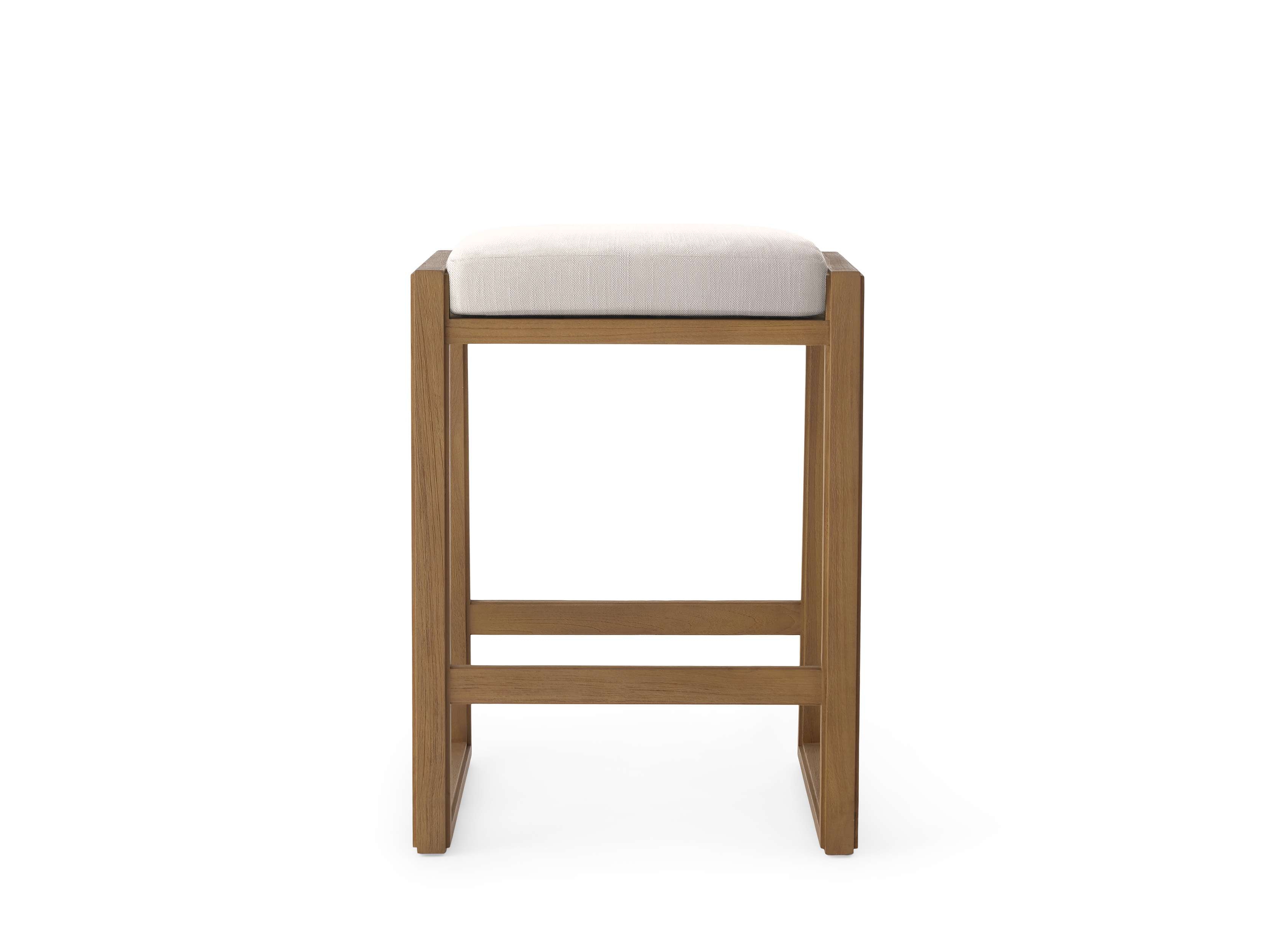 Canyon Outdoor Backless Barstool Teak in Natural  Starboard Lace/Weathered Fawn - Image 0
