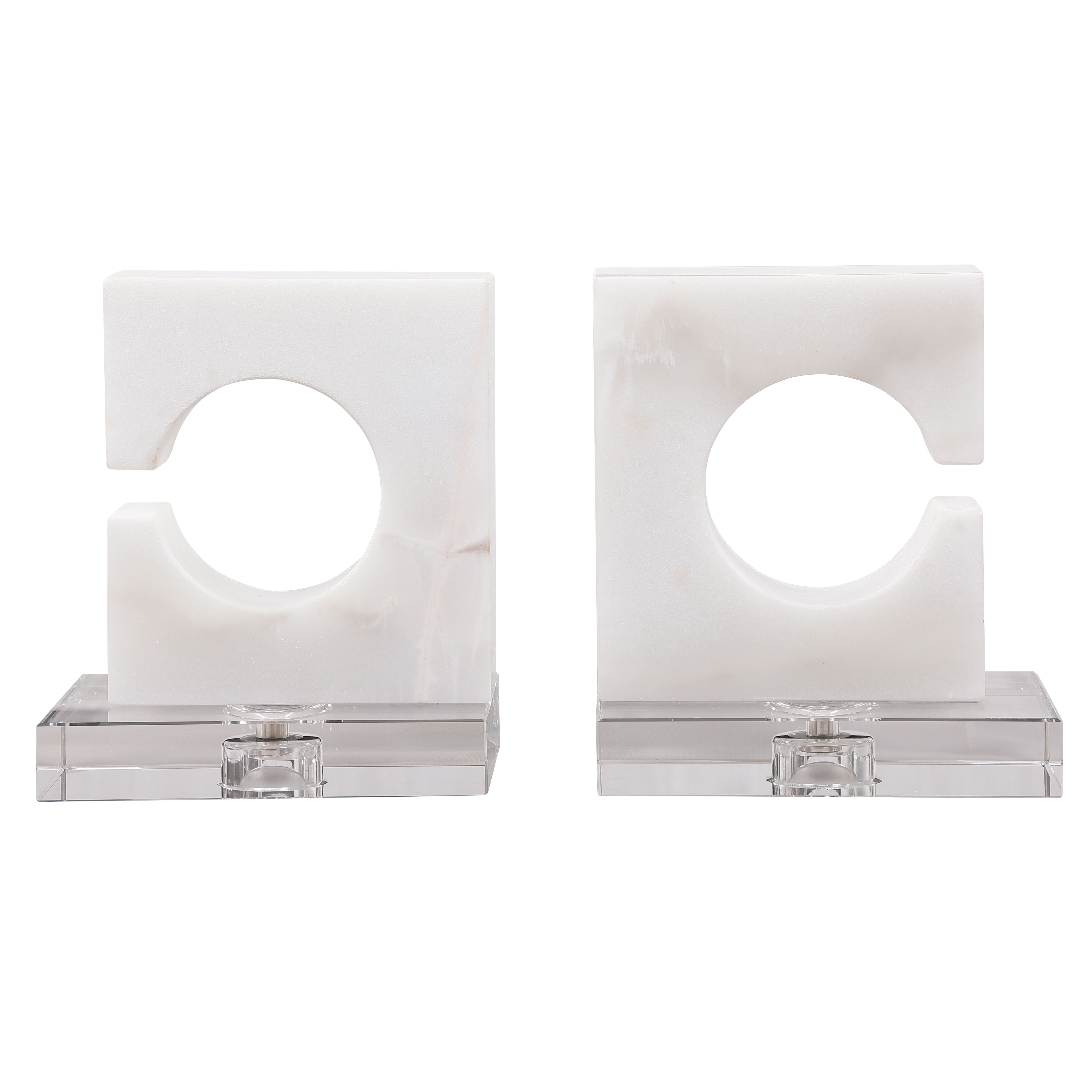 Clarin White & Gray Bookends, S/2 - Image 1