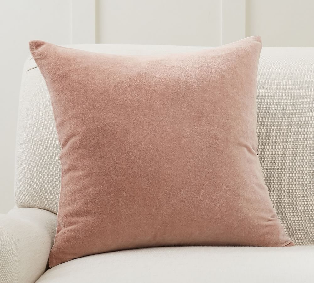 Velvet Linen Pillow Cover, 20 x 20", Pink Sand - Image 0