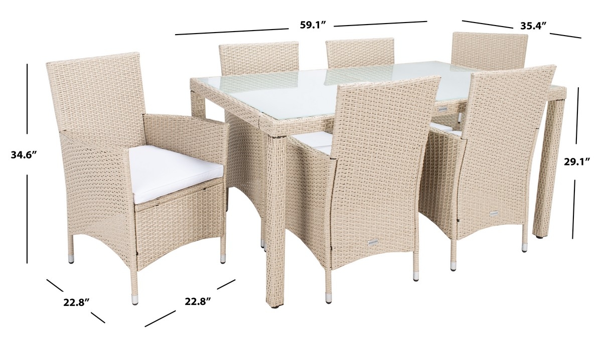 Jolin Dining Set - Beige/White - Safavieh - Image 3