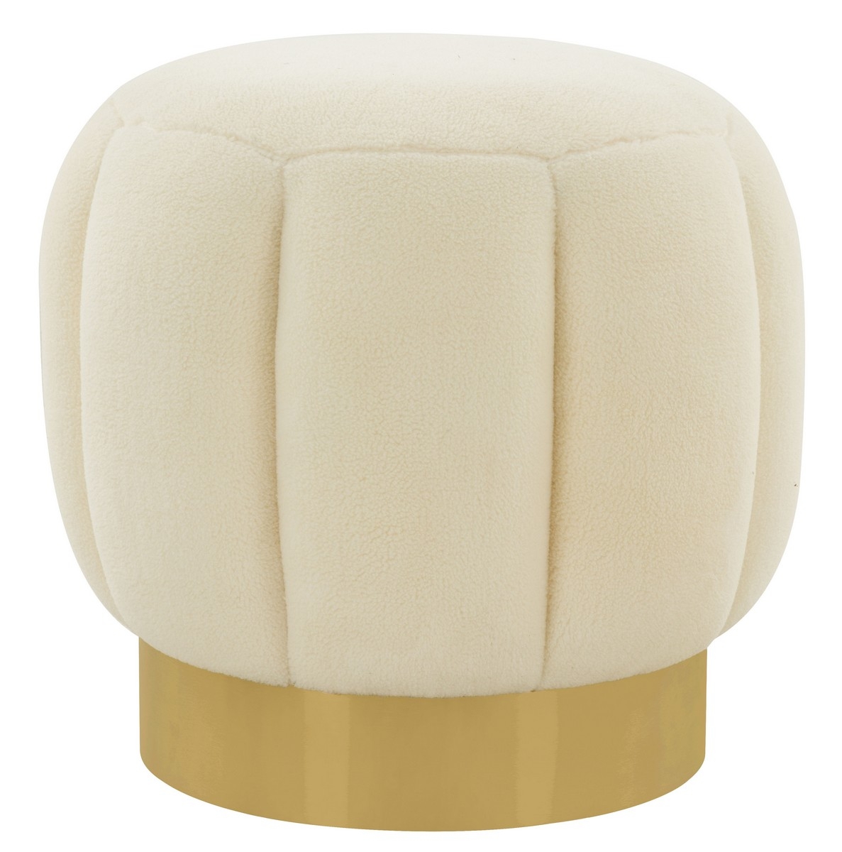 Maxine Channel Tufted Ottoman - Cream/Gold - Image 0