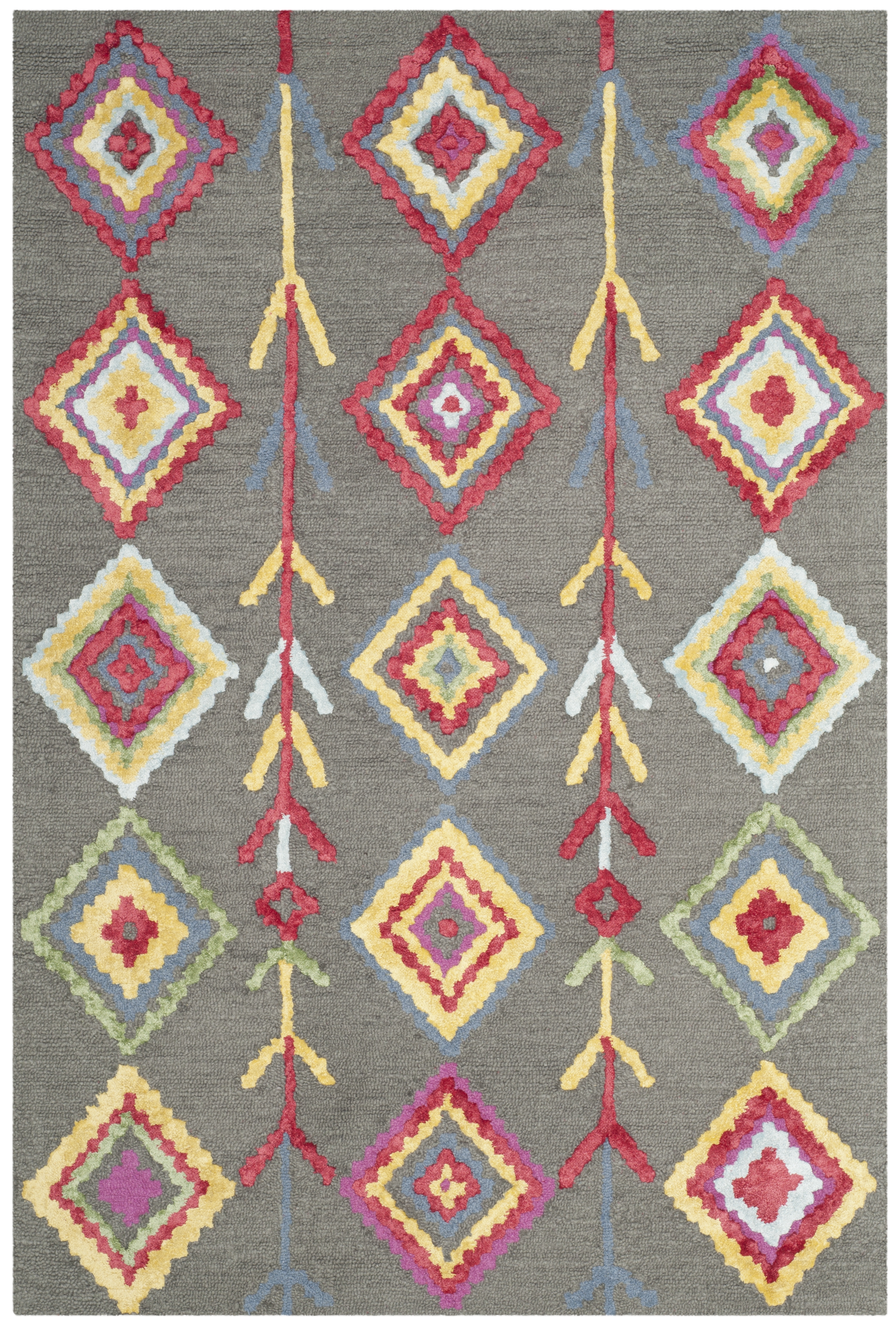 Arlo Home Hand Tufted Area Rug, BLG551A, Dark Grey/Multi,  4' X 6' - Image 0