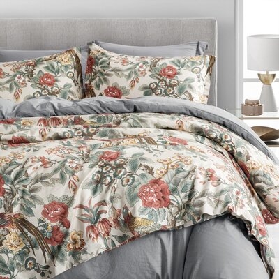 Horne Green/Red Modern & Contemporary 3 Piece Duvet Cover Set - Image 0