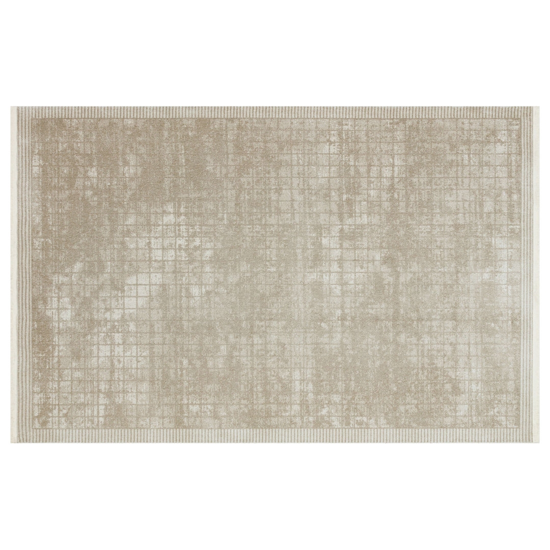 "Bespoky Vintage Rugs Libreville Cream 3'94'' X 32'81'' Abstract Acrylic Cotton Machine Woven Area Rug" - Image 0